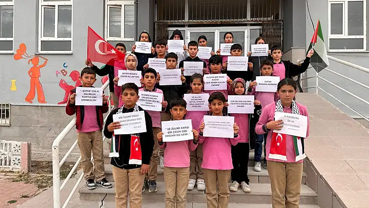 Konya'da ilk ve ortaokul öğrencilerinin gündemi Filistin!
