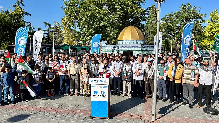 Konya'da İsrail'e tepki gösterildi!