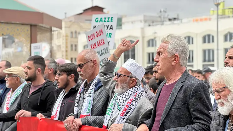 Konya'da İsrail protesto edildi! Halk meydanlara indi!