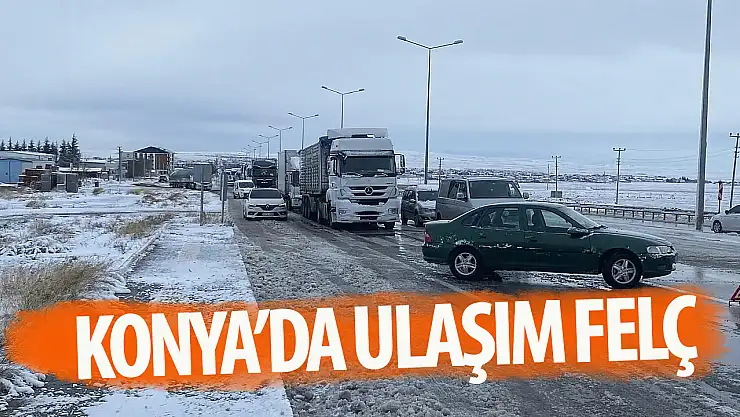 Konya'da kar yağışı ve tipi ulaşımı etkiliyor
