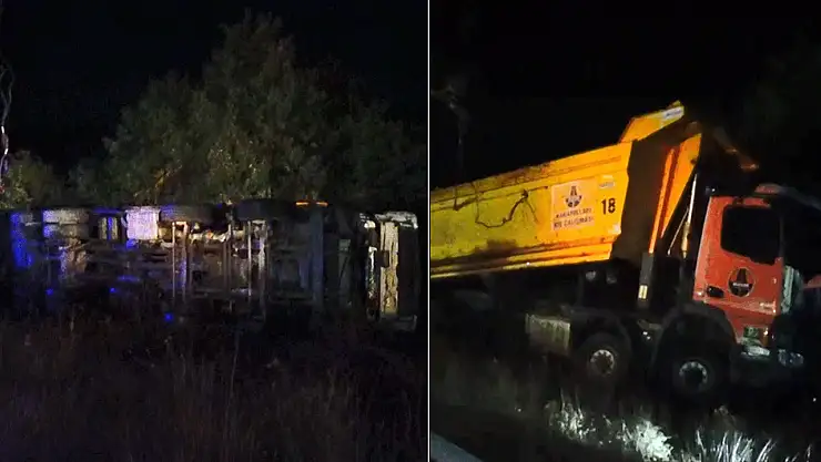 Konya'da korkunç kaza! Devrilen kamyondaki 2 kişi öldü, 1 kişi yaralandı