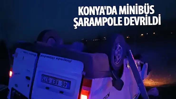 Konya'da minibüs şarampole devrildi: 6 yaralı