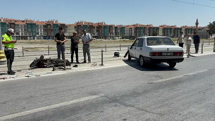 Konya'da motosiklet kazası: 1 kişi yaralandı