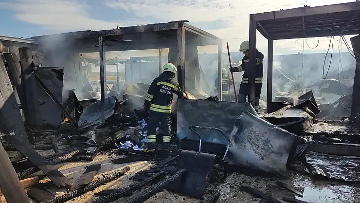 Konya'da okul inşaatında yangın