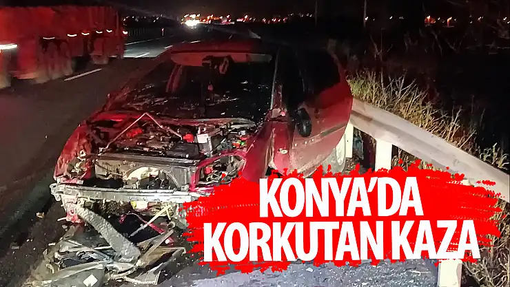 Konya'da otomobil bariyerlere çarptı: 1 yaralı