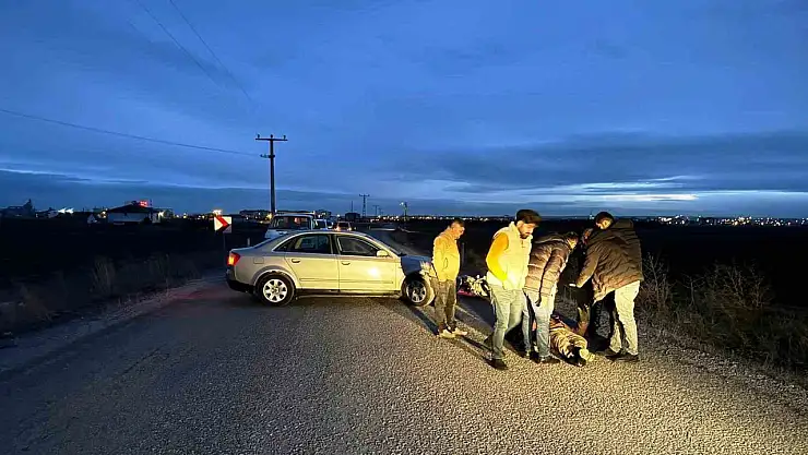 Konya'da otomobil ile motosiklet çarpıştı