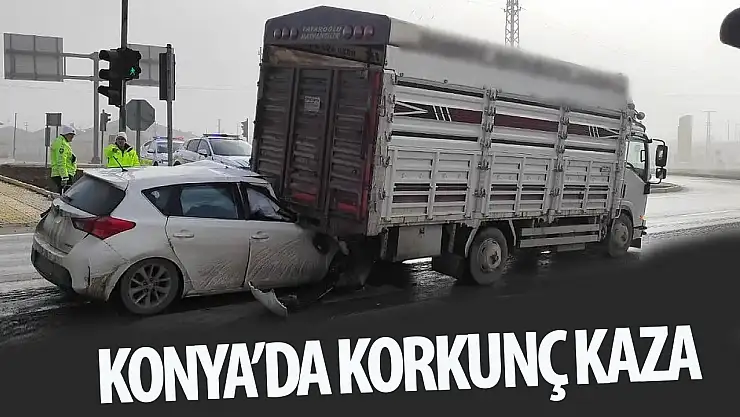 Konya'da otomobil kamyonete çarptı: 1 yaralı