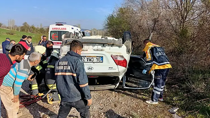 Konya'da otomobil takla attı: 1 ölü, 2 yaralı