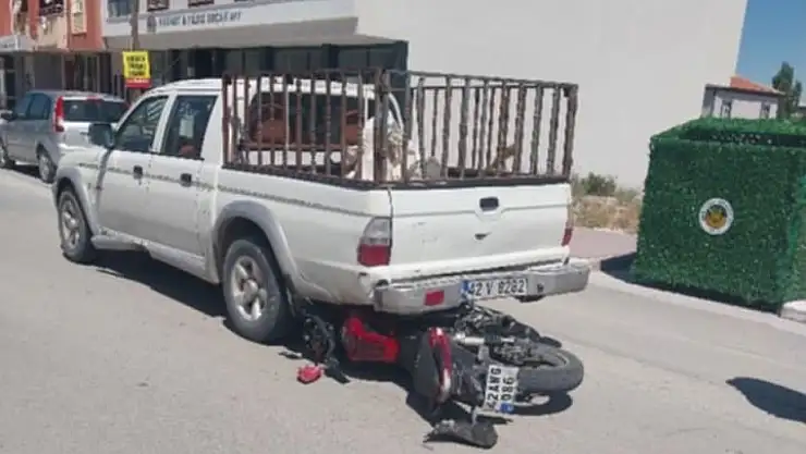 Konya'da pikap kazası: Bir yaralı!