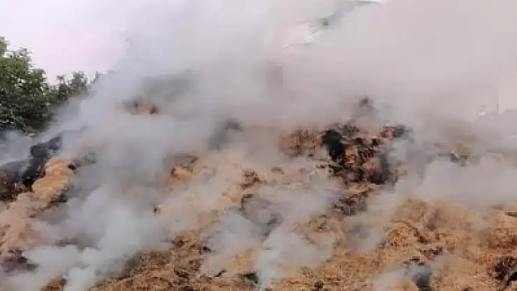 Konya'da samanlık alanda yangın faciası!