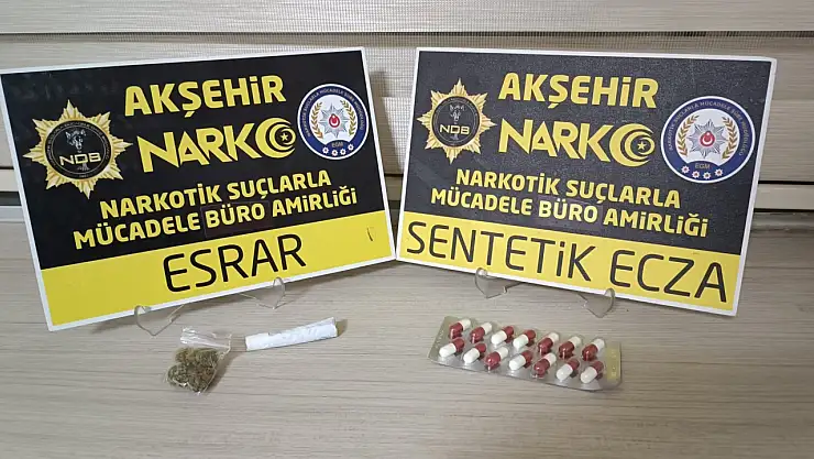 Konya'da uyuşturucu taciri otobüste yakalandı