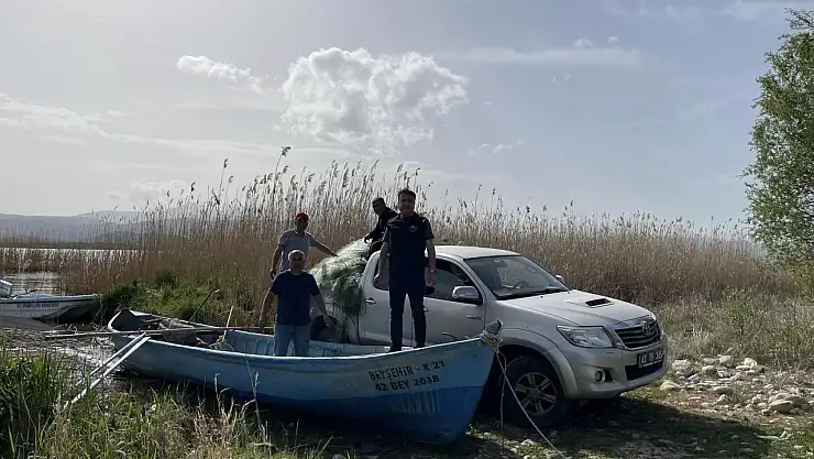 Konya'da yasak ağlara el konuldu