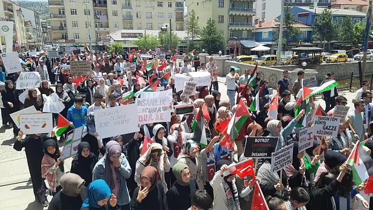 Konya'nın bu ilçesinde İsrail'in Filistin'deki katliamlarına tepki gösterildi!