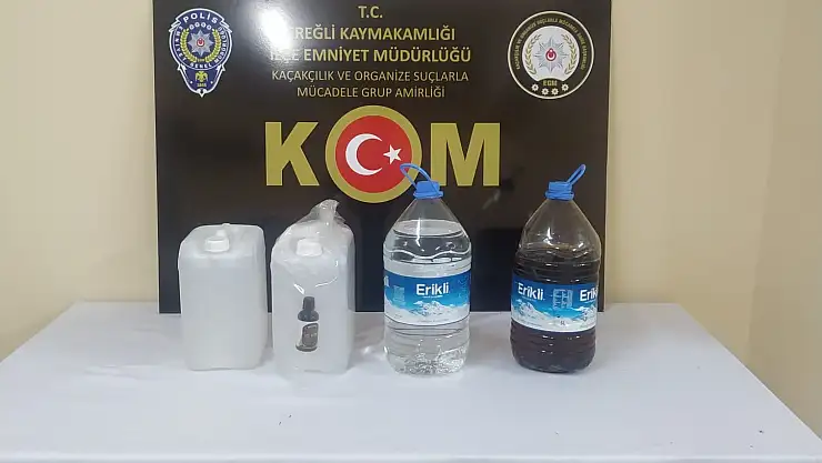 Konya'daki sahte içki operasyonu: 19 litre alkol ele geçirildi
