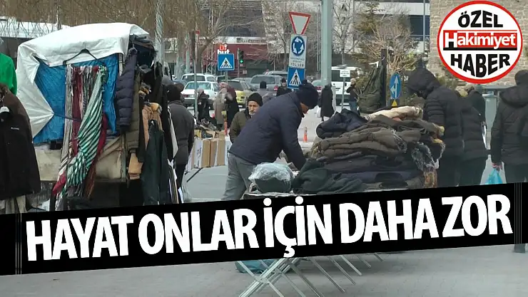 Konyalı seyyar satıcıların soğuk havada geçim sınavı!..
