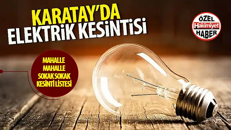 MEDAŞ, 26 Haziran'da Karatay İlçesinde Planlı Elektrik Kesintisi Uygulayacak