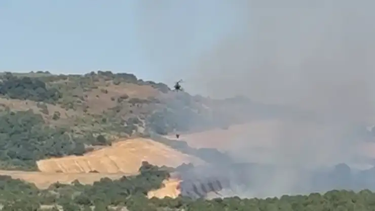 Orman yangınına havadan müdahale devam ediyor