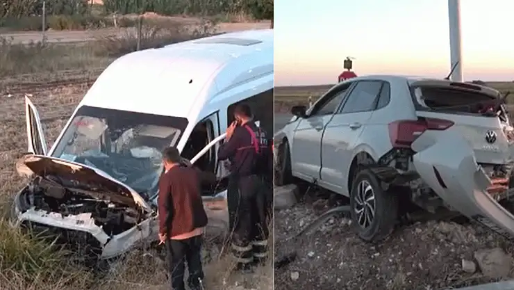 Otomobil ile minibüs çarpıştı: 12 yaralı