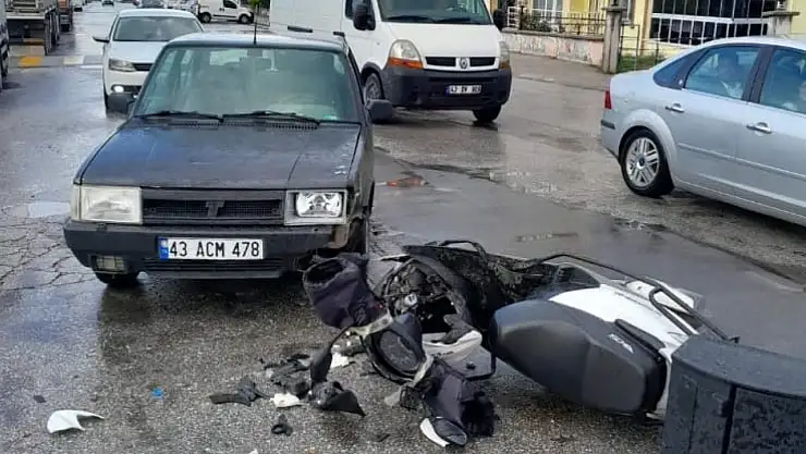 Otomobil ile motosiklet çarpışması sonucu 1 kişi yaralandı