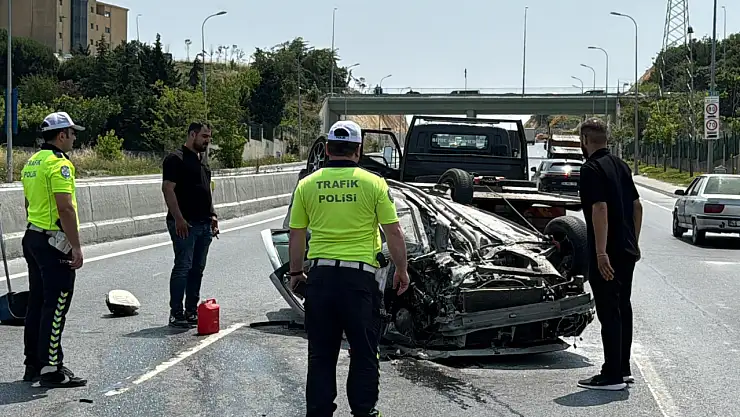 Otomobil takla attı sürücüsü yaralandı
