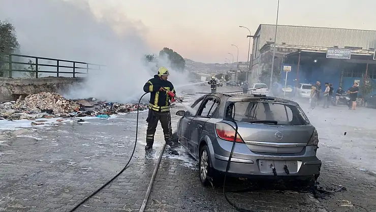 Park halindeki araç yangına teslim oldu!