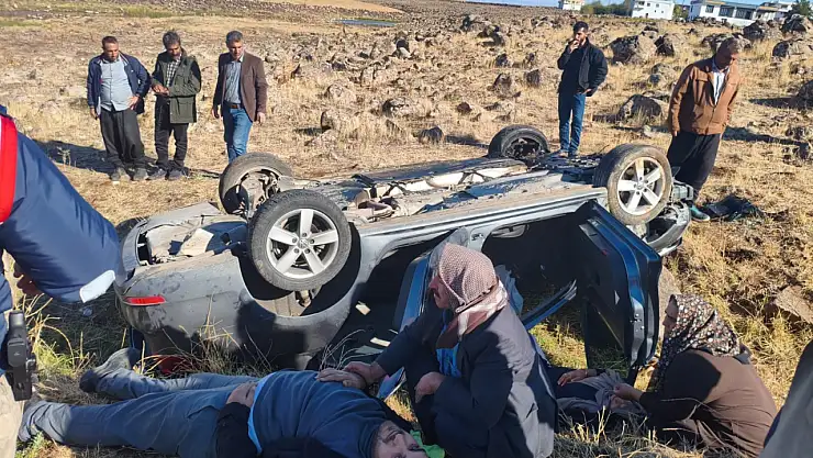 Şarampole yuvarlanan otomobil takla attı: 4 yaralı