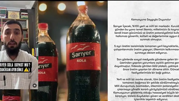 Sarıyer Kola'dan boykot listesi açıklaması