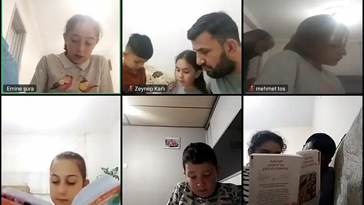 Şato ilkokulu öğrencileri aileleriyle okuyor