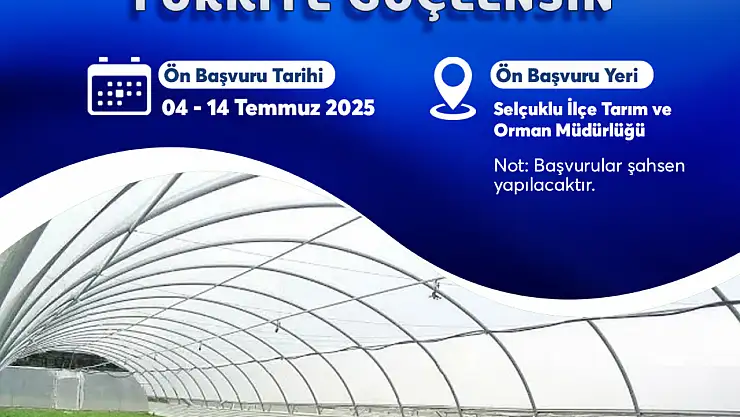 Selçuklu'da çiftçilere yüzde 70 hibeli sera desteği