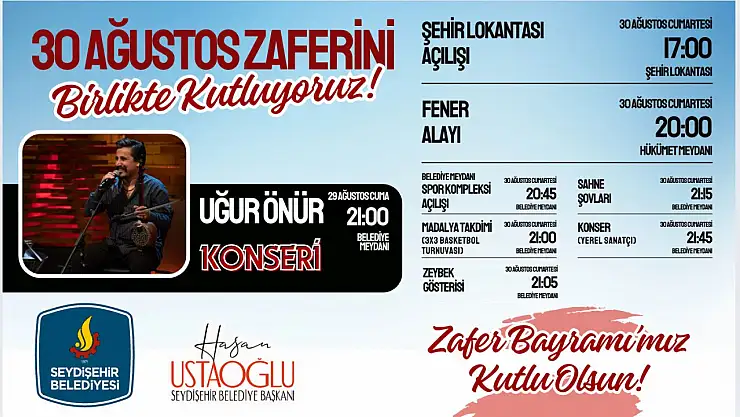 Seydişehir'de 30 Ağustos Zafer Bayramı coşkusu etkinliklerle kutlanacak