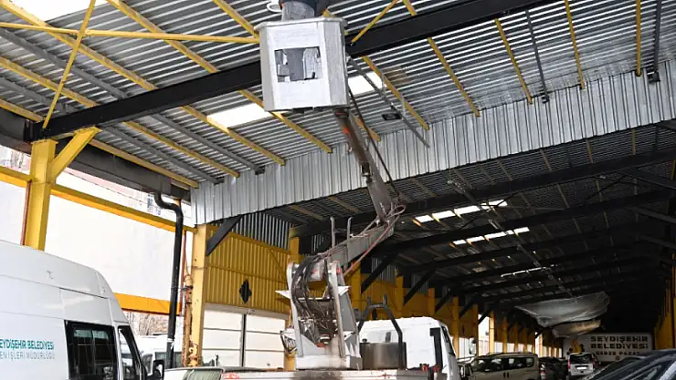 Seydişehir'de bulunan pazaryerinde aydınlatma lambaları yenilendi!