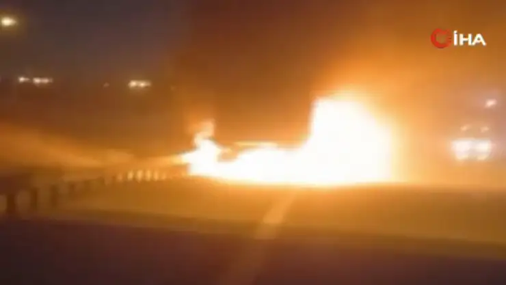 Seyir halinde olan tır ateş topuna döndü! 