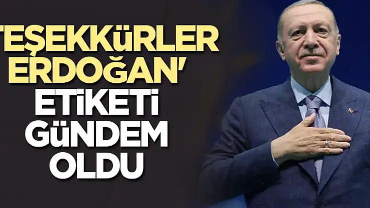 'Teşekkürler Erdoğan' gündem oldu!