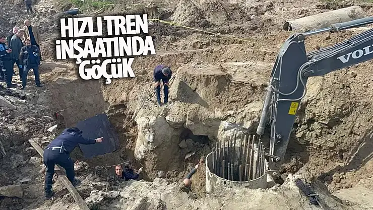 Tren inşaatındaki işçiler toprak altında kaldı