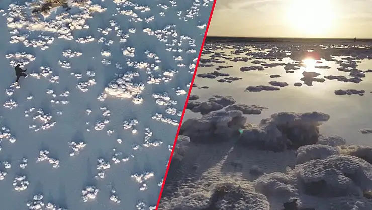 Tuz Gölü'nde sular çekilince ortaya çıktı! Görenleri mest ediyor