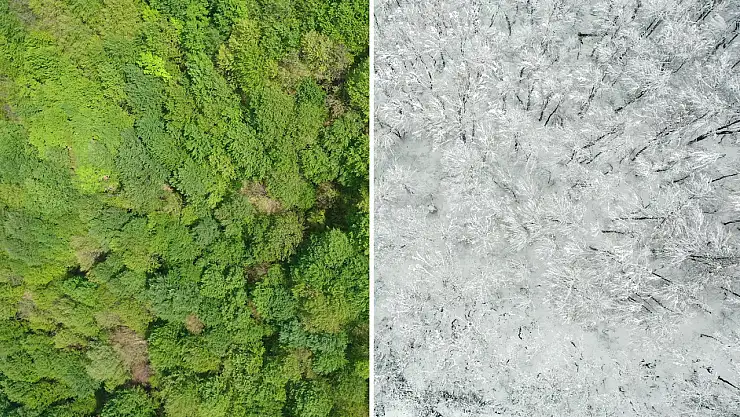 Uludağ'ın baharla buluşması dronla görüntülendi