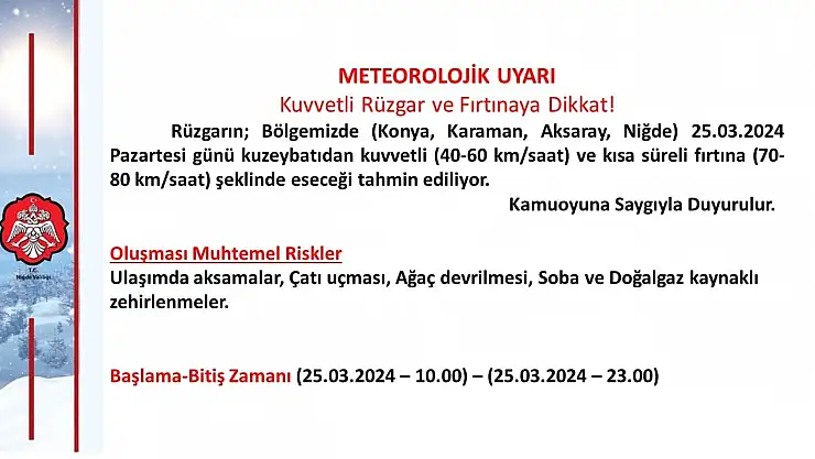 Valilik uyarıda bulundu!