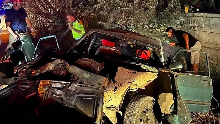 Yol kenarındaki ağaçlara çarptı: 6 kişi yaralandı