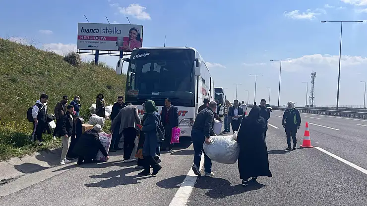 Yolcu otobüsünde yangın paniği