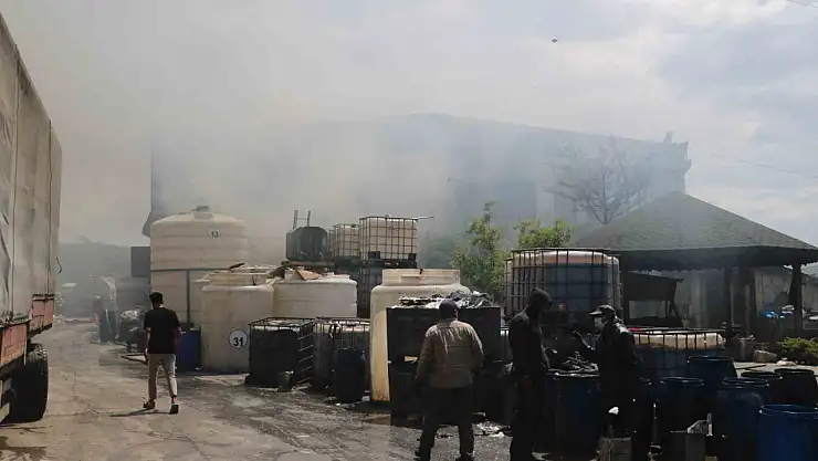 Zeytinyağı fabrikasında yangın meydana geldi