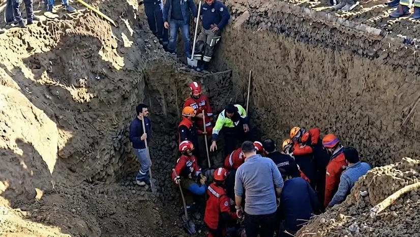Drenaj çalışması sırasında toprak kaydı! Muhtar göçük altında can verdi