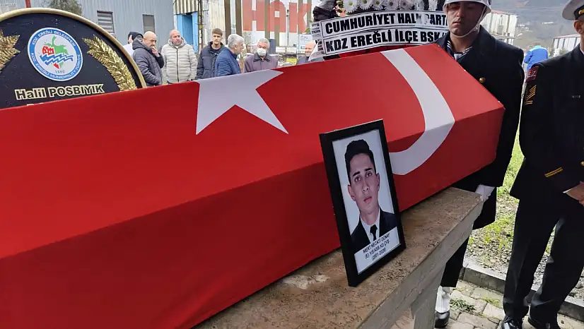 Ereğli'de acı kayıp: Genç astsubay son yolculuğuna askeri törenle uğurlandı