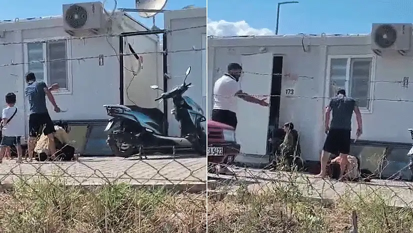 Karısını evlatlarının gözü önünde bıçakla yere yatırıp hunharca dövdü