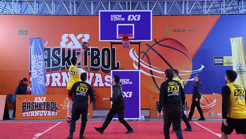 Konya'da 3x3 basketbol heyecanı sürüyor