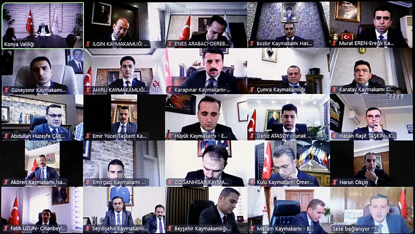 Konya'da kaymakamlar toplantısı: İlçelerdeki çalışmalar masaya yatırıldı