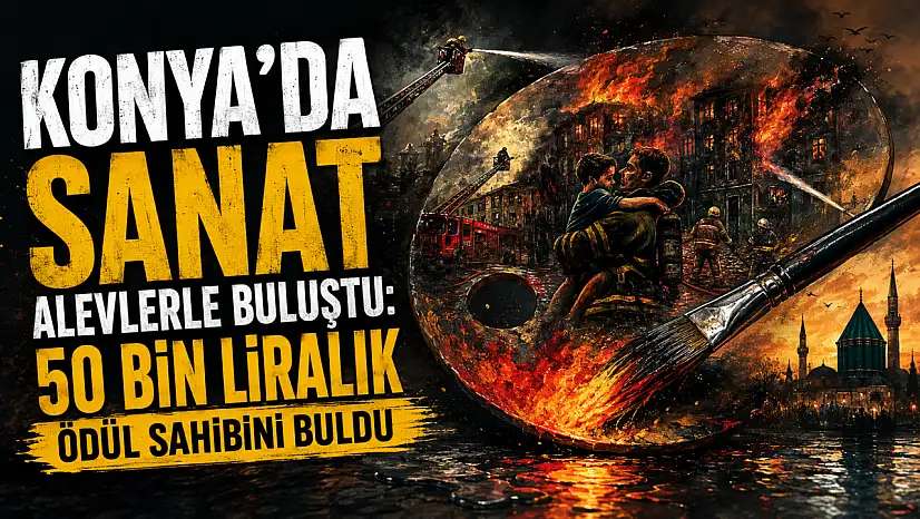 Konya'da sanat alevlerle buluştu: 50 bin liralık ödül sahibini buldu