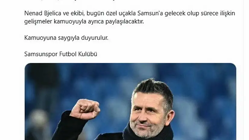Samsunspor, Bjelica ile prensip anlaşmasına vardı