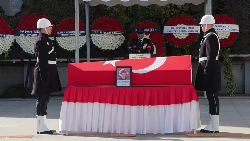 Şehit polis memuru Mustafa Aydın için İstanbul Emniyet Müdürlüğü'nde tören düzenlendi