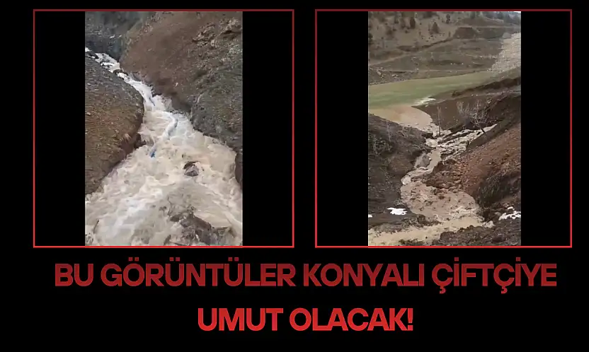 Bu görüntüler Konyalı çiftçiye umut olacak! Yağışlar ve kar suları göleti doldurdu