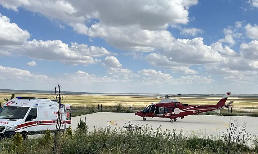 Konya'da acil durum: Ambulans helikopter havalandı
